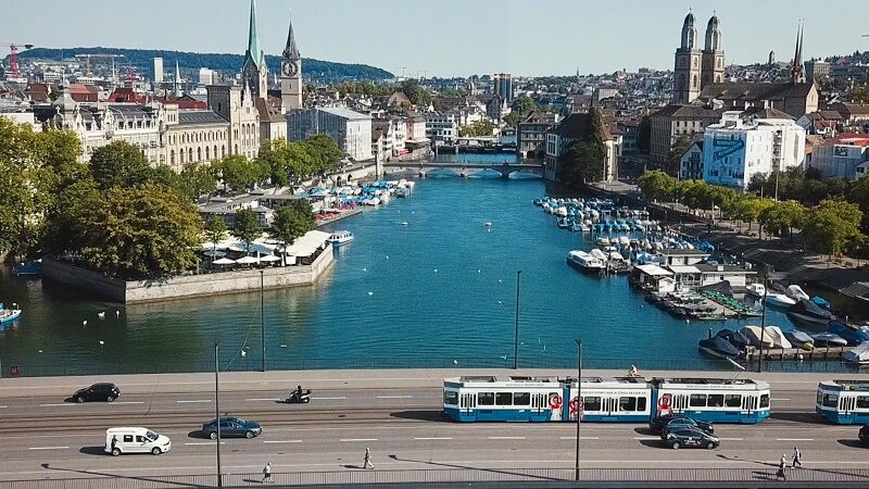 Blick auf den das Zürcher Stadtbild von oben.